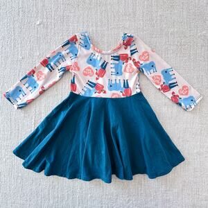 Malia & Kai Paul Bunyan Long Sleeve Cross-back Dress GUC 2T